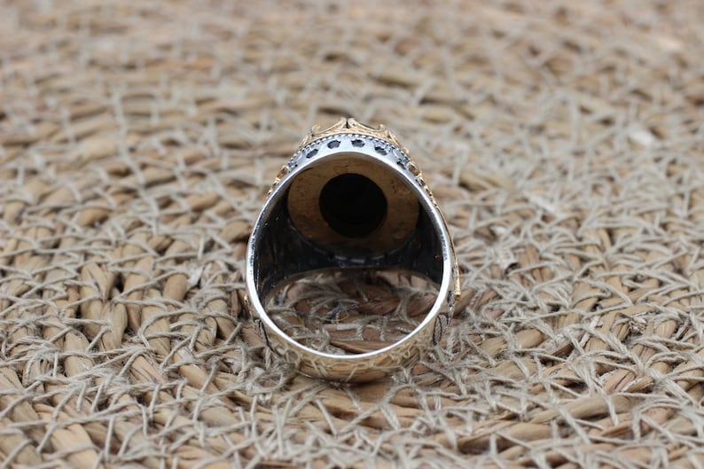 Onyx Silver ring-Black Crown