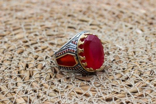 Ruby Silver Ring-Redthrone