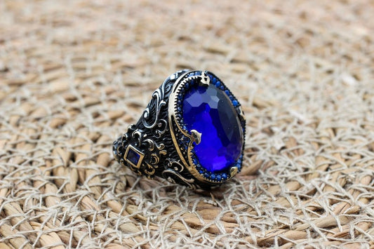 Sapphire Ring Silver-Queens Jewel