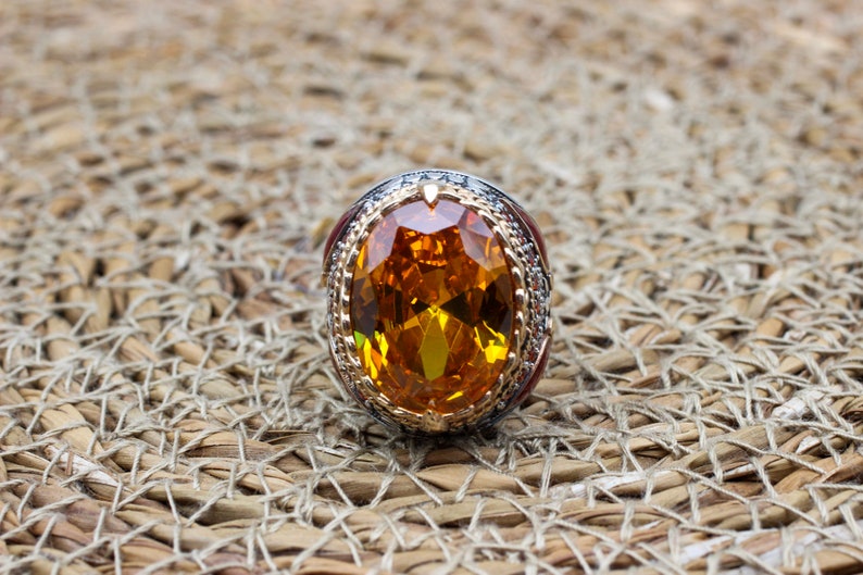 Citrine Silver ring for Men- Turkish2