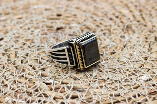 Onyx Silver ring-Blackdiamond