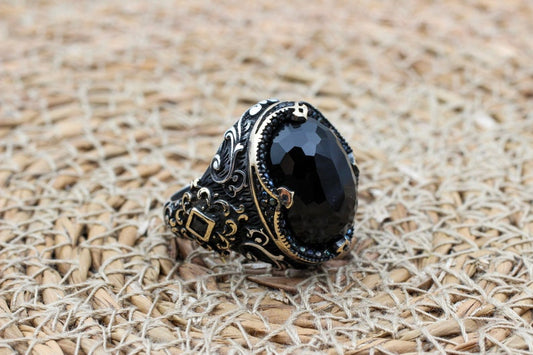 Onyx Silver ring-Powerstone