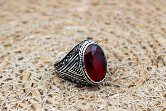 Ruby Silver Ring-Flame Flair