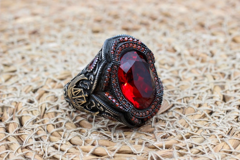 Ruby Silver Ring-Ottoman