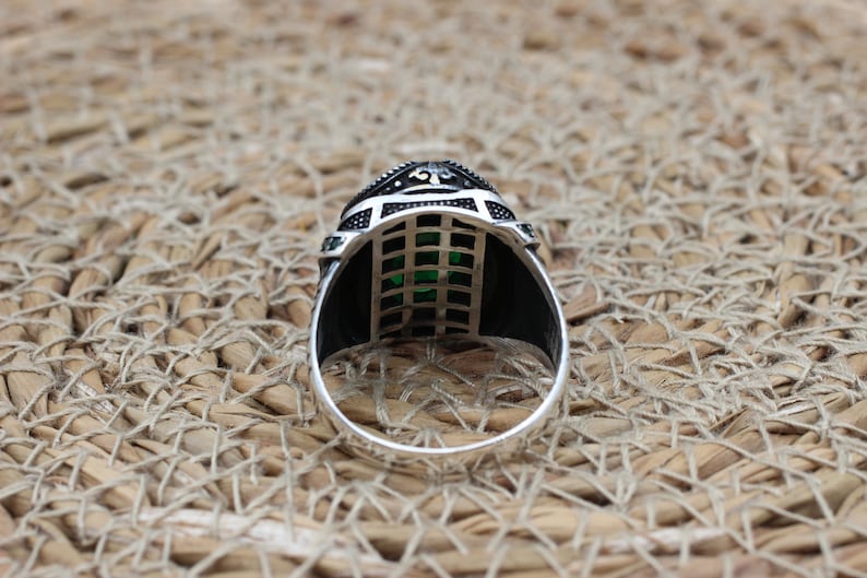 Emerald Silver ring-Green Beauty