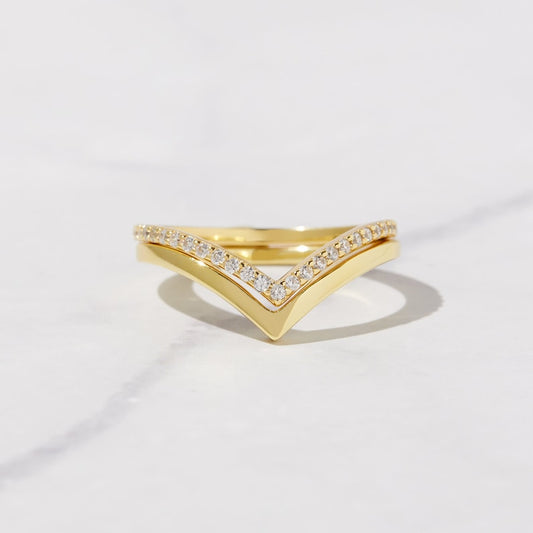 V sets Gold Plated CZ diamond ring