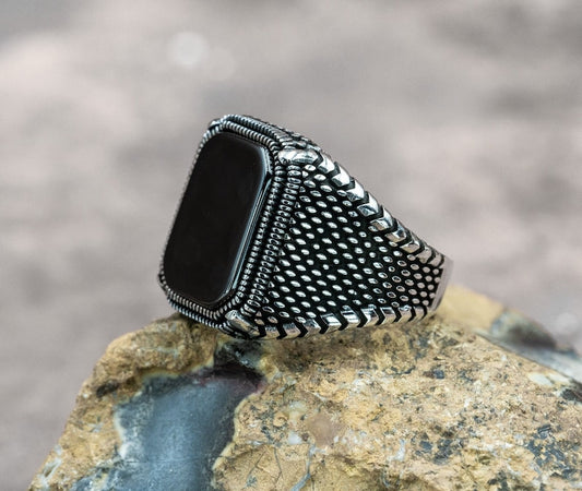 Onyx Silver Ring Onyx - Midnight