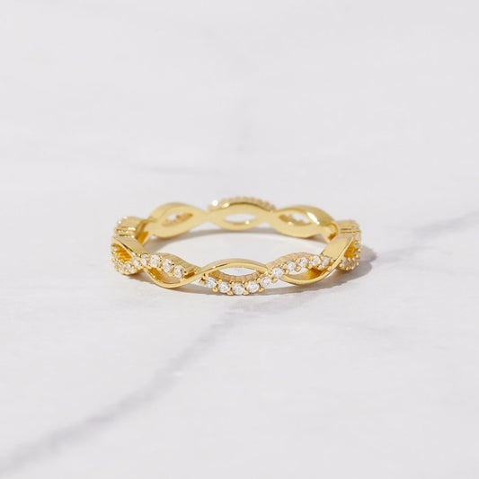 Infinity Gold Plated CZ Diamond ring