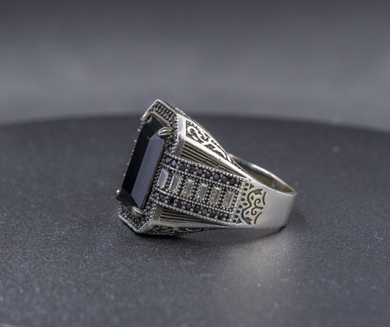 Onyx Silver Ring Onyx - Ninja