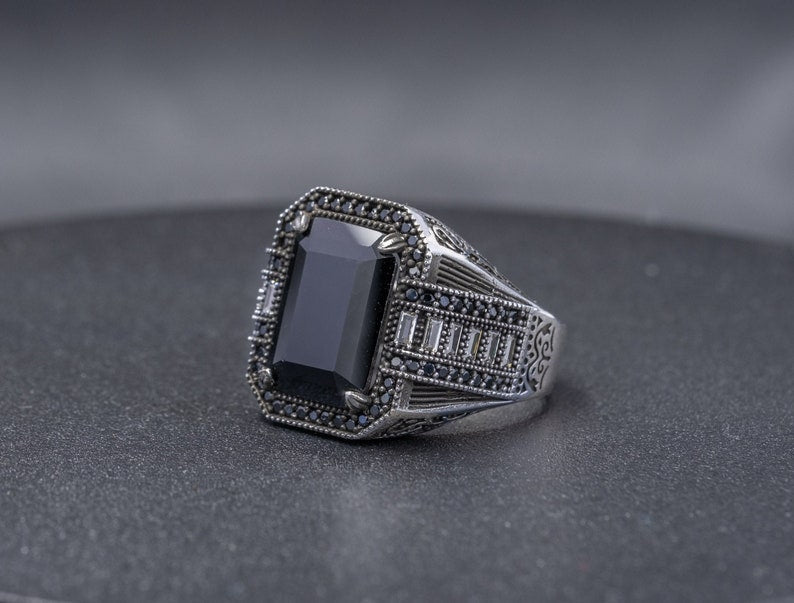 Onyx Silver Ring Onyx - Ninja