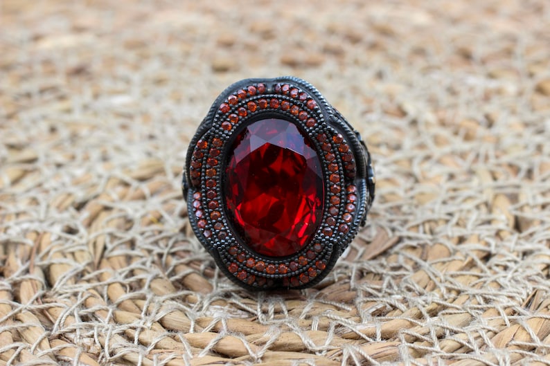 Ruby Silver Ring-Ottoman