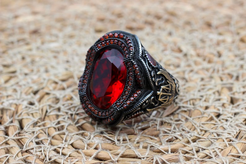 Ruby Silver Ring-Ottoman