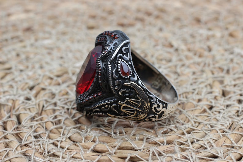 Ruby Silver Ring-Ottoman