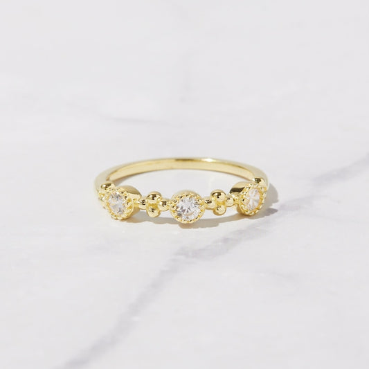 Minimalist Gold Plated CZ diamond ring