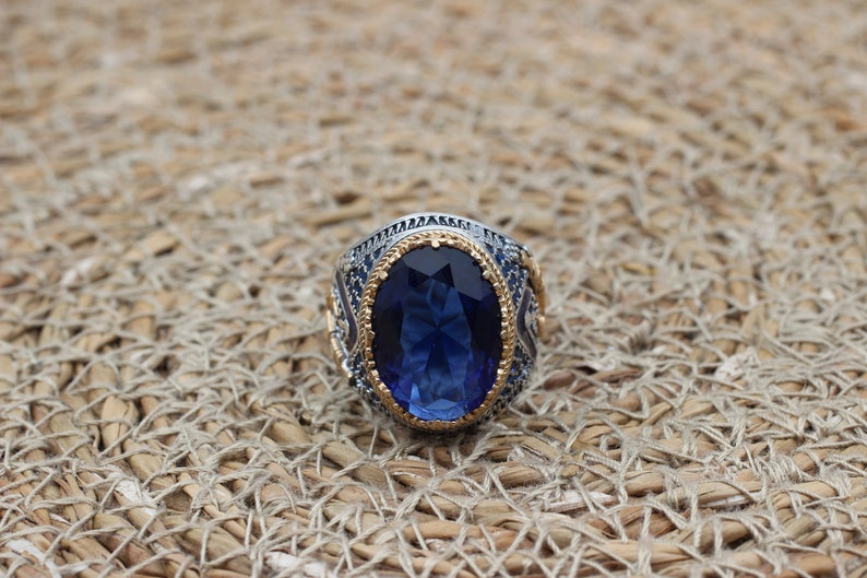 Sapphire Ring Silver-Turkish Dagger