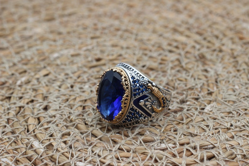 Sapphire Ring Silver-Turkish Dagger