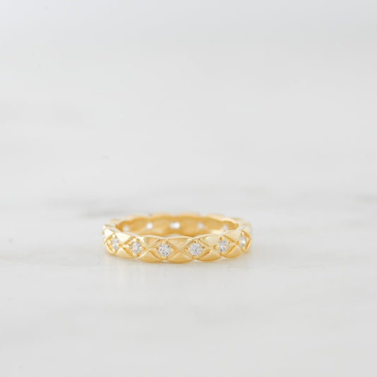 Matrix Gold Plated CZ Diamond ring