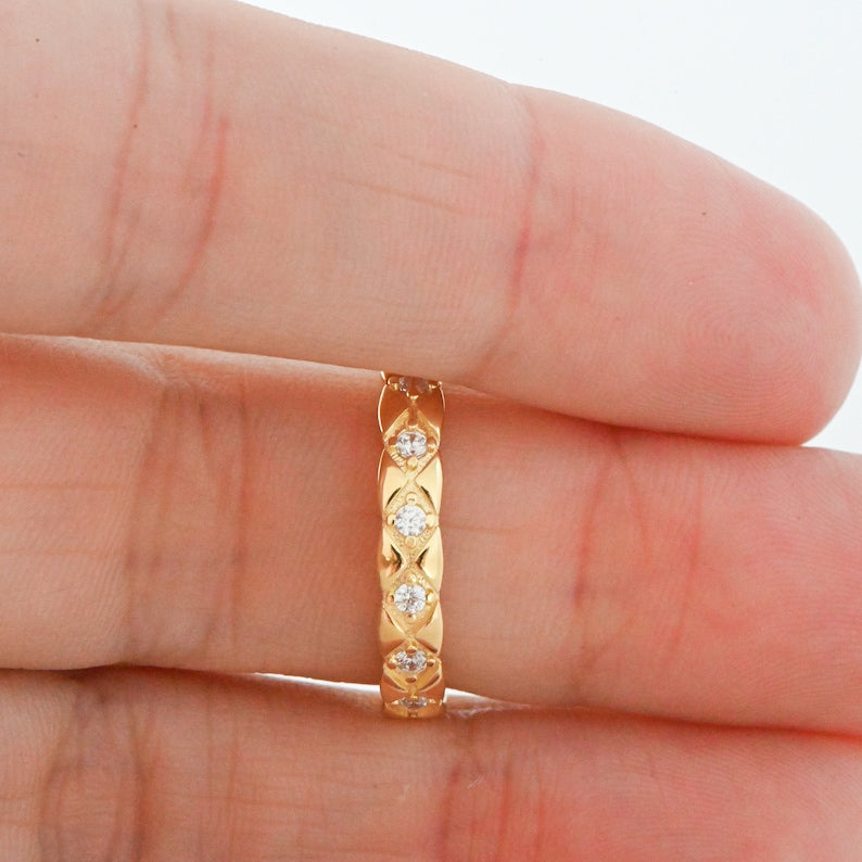 Matrix Gold Plated CZ Diamond ring