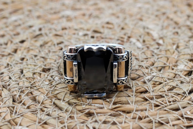 Onyx Silver ring-Black Throne