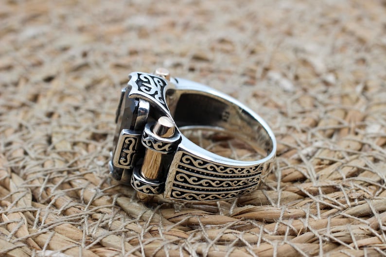 Onyx Silver ring-Black Throne