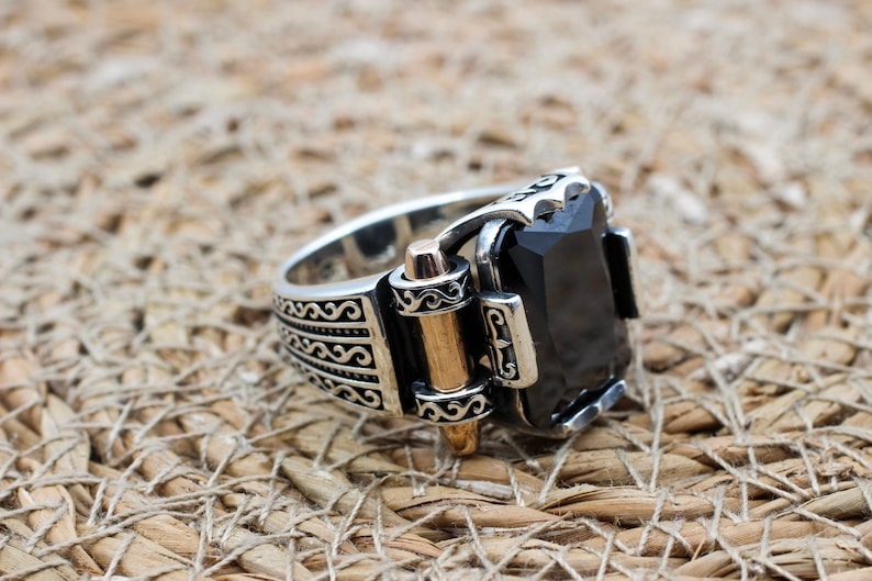 Onyx Silver ring-Black Throne