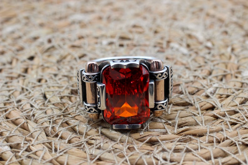 Ruby Silver Ring-Turkish