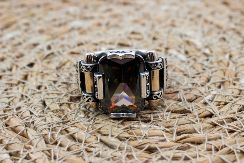 Mystic Topaz Silver ring for Men-Turkish