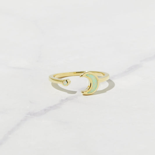 Crescent Moon Gold Plated ring