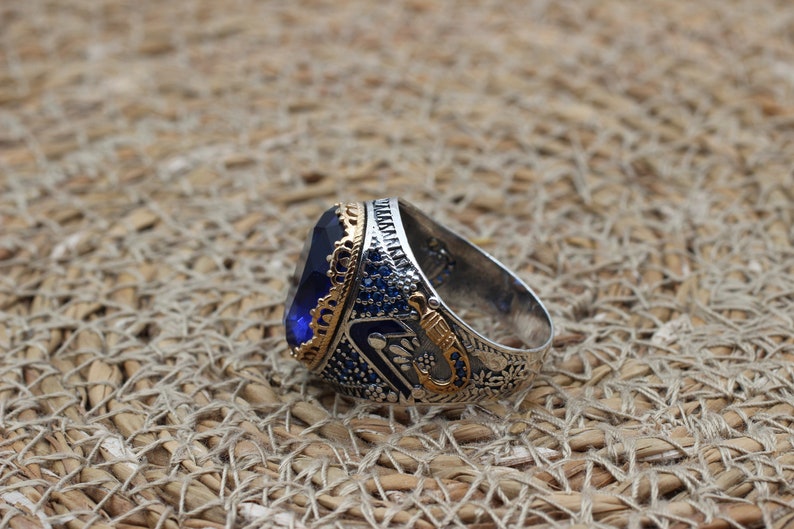 Sapphire Ring Silver-Turkish Dagger