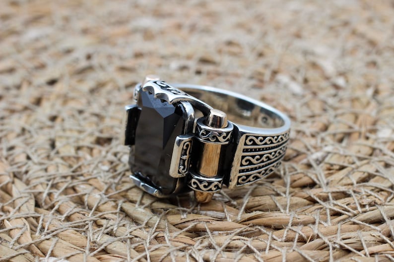 Onyx Silver ring-Black Throne