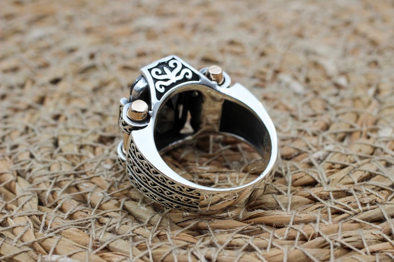 Onyx Silver ring-Black Throne