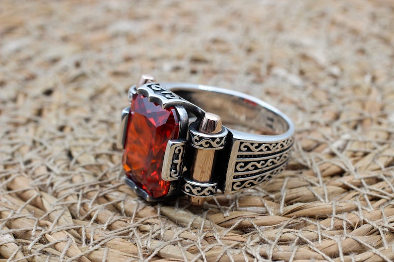 Ruby Silver Ring-Turkish