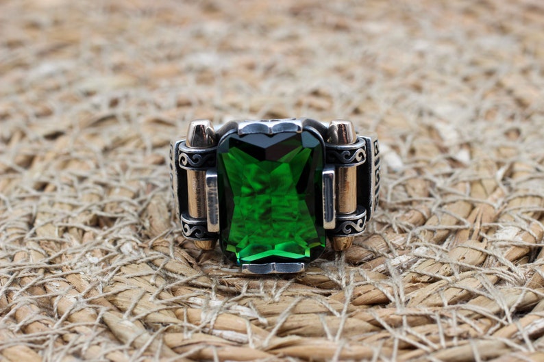 Emerald Silver ring-Turkish Design