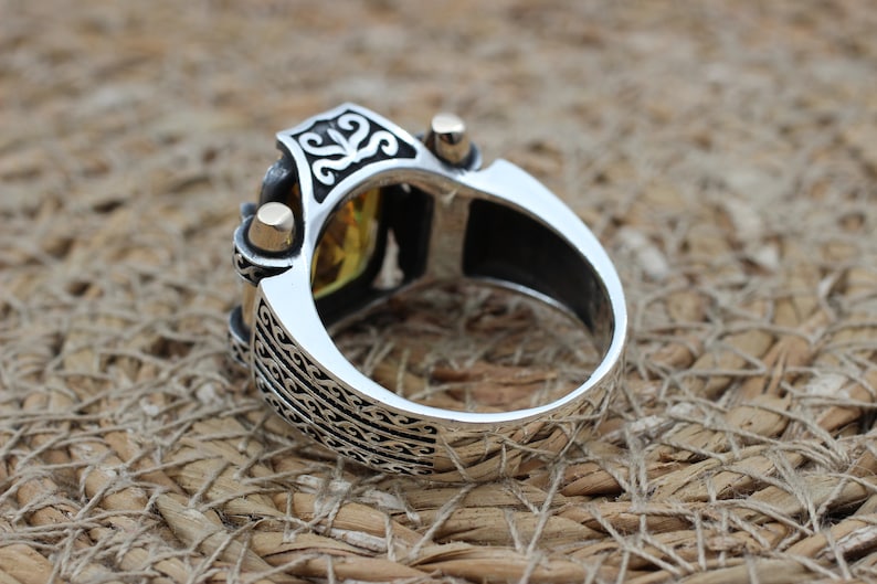 Citrine Silver ring for Men- Turkish