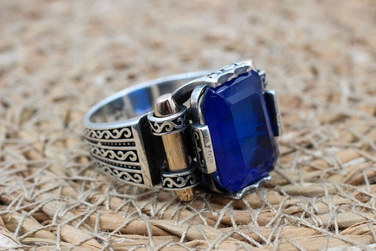 Sapphire Ring Silver-Turkish