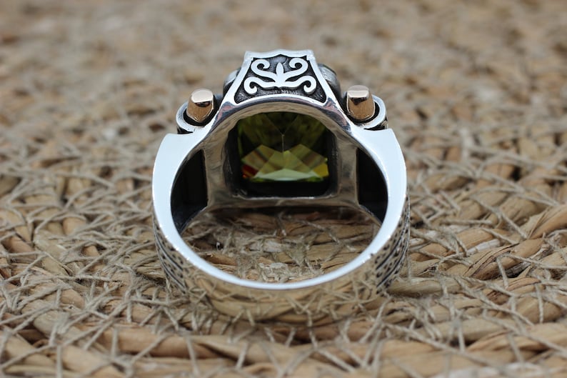 Peridot  Silver ring for Men-Turkish