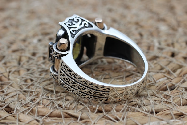 Peridot  Silver ring for Men-Turkish