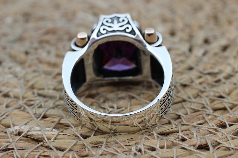 Amethyst Silver ring-Viking