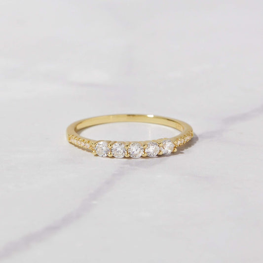 Dainty Minimalist Gold Plated CZ diamond ring