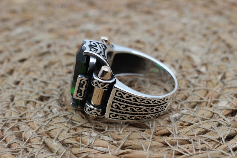 Emerald Silver ring-Turkish Design