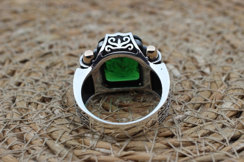 Emerald Silver ring-Turkish Design