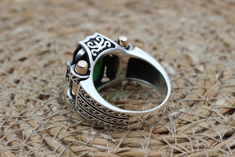 Emerald Silver ring-Turkish Design