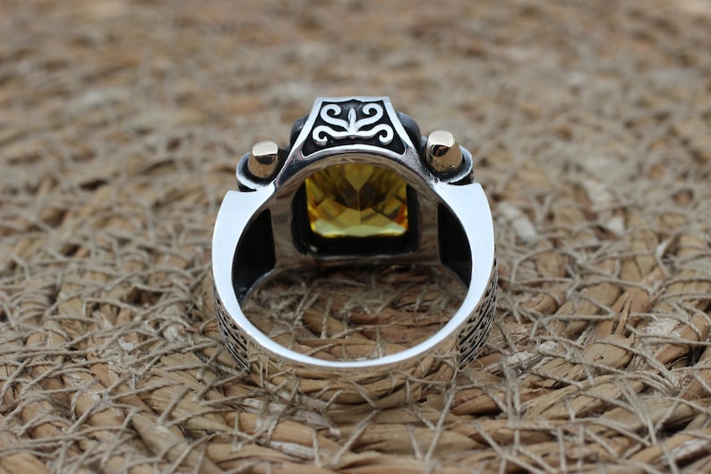 Citrine Silver ring for Men- Turkish