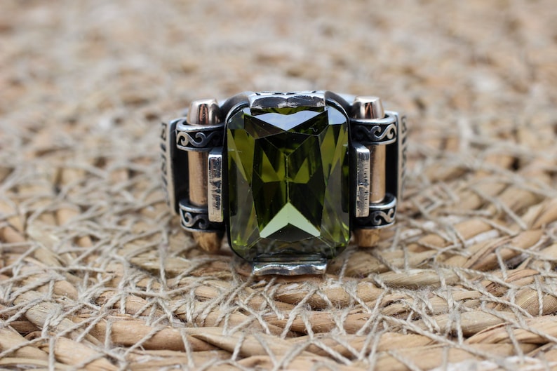 Peridot  Silver ring for Men-Turkish