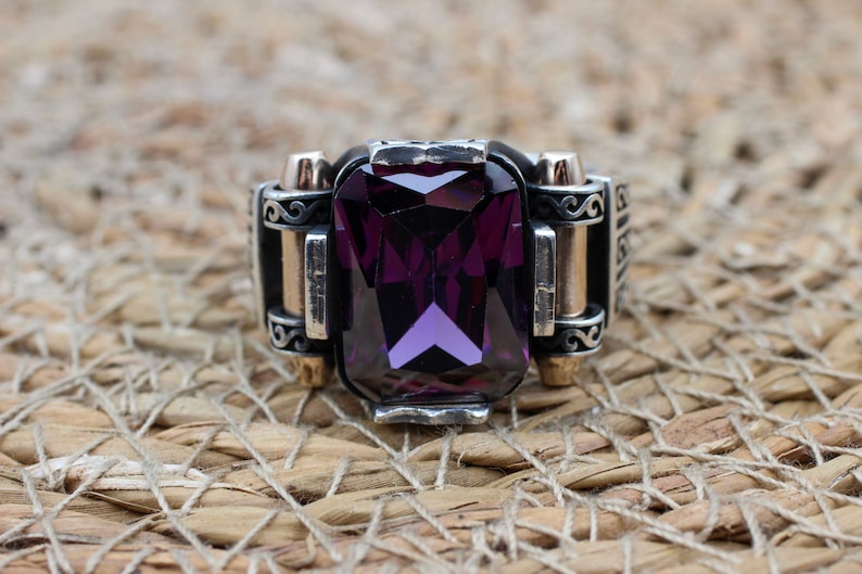 Amethyst Silver ring-Viking