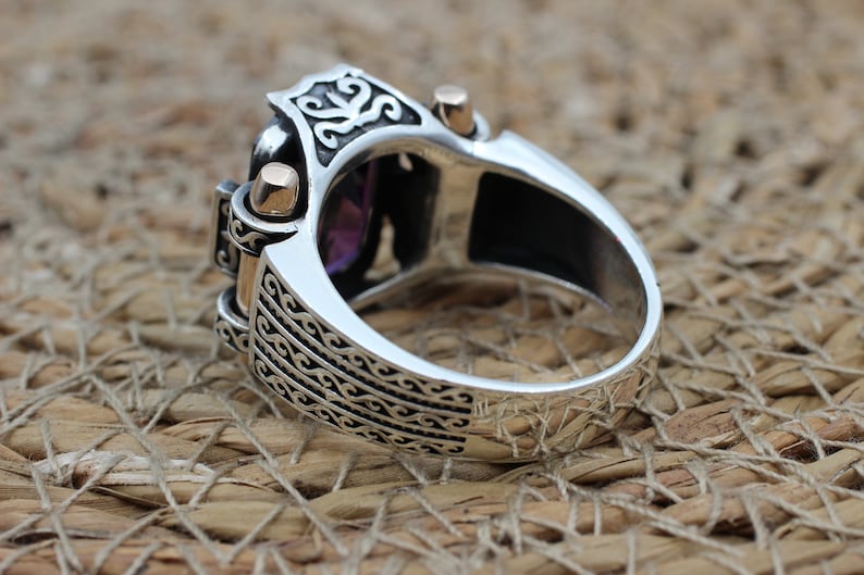 Amethyst Silver ring-Viking