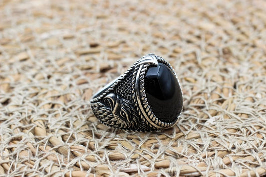 Onyx Silver ring-Skyhunter