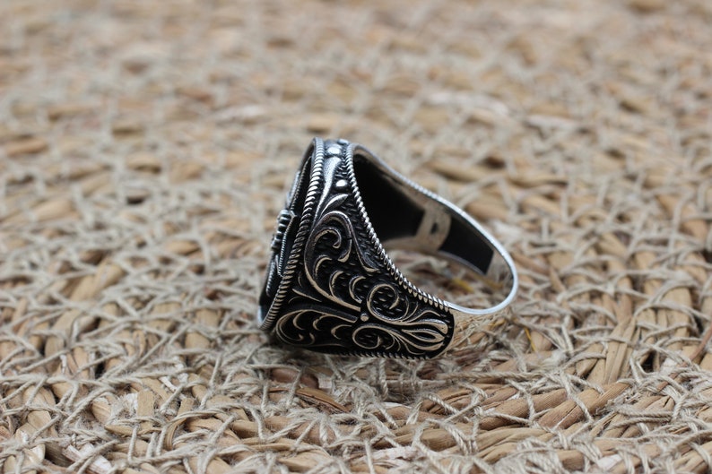 Onyx Silver ring-Silver Star