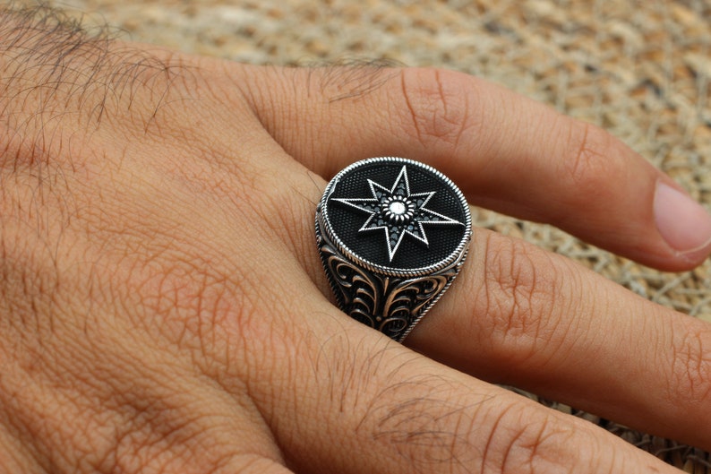 Onyx Silver ring-Silver Star