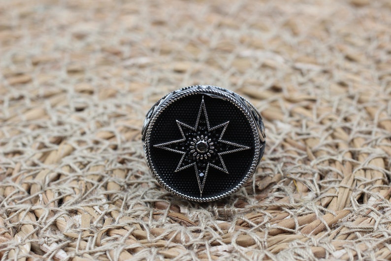 Onyx Silver ring-Silver Star